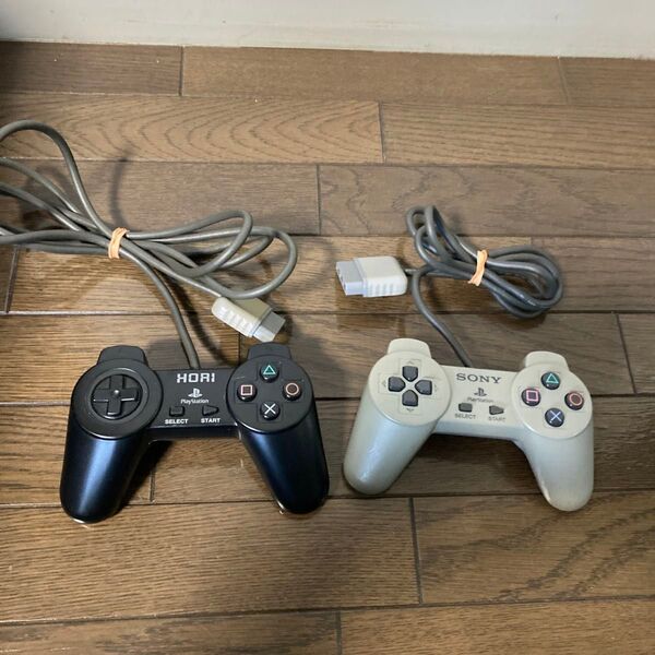 プレステ初代コントローラー2個 線が長いのと短いののセット PS1 HORI