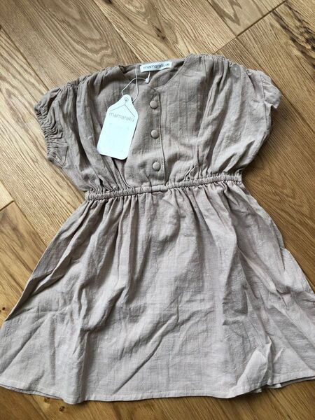 ママラク ワンピース 95cm 半袖ワンピース 新品 綿100% コットン ベビー服