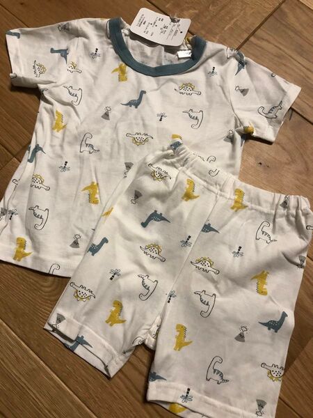 ベビーパジャマ 半袖Tシャツ パジャマ ルームウエア 部屋着 上下セット 80cm 恐竜