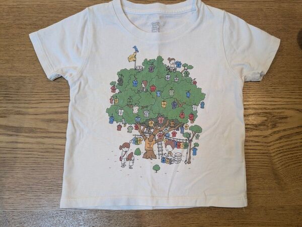 90cm 半袖 Tシャツ ヨシタケシンスケ graniph イラスト 白 80cm