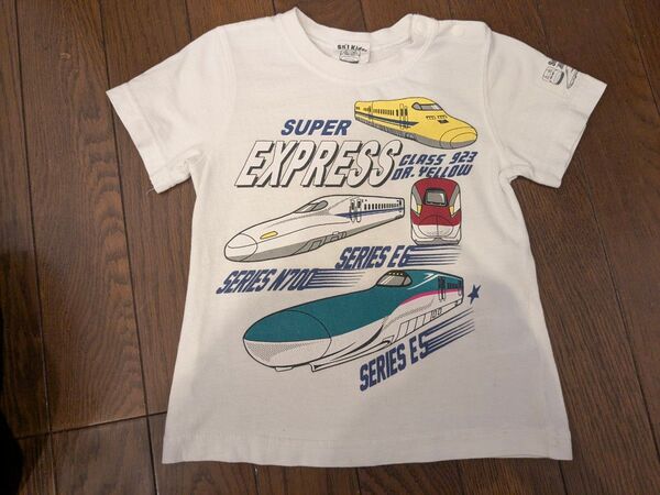 95cm 半袖Tシャツ 新幹線 はやぶさ ドクターイエロー 男の子 電車 ホワイト