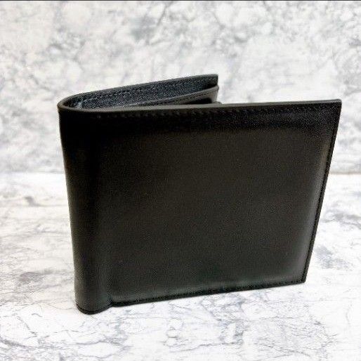 【新品】二つ折り財布 メンズ 小型 ミニ ポケット カード 小銭入れ お札 本革 ビジネス ブラック プレゼント スキミング防止