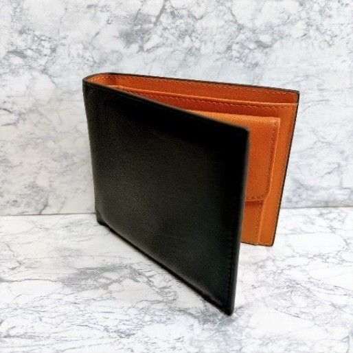 【ギフトに】新品 財布 二つ折り財布 メンズ コンパクト 黒 カード収納 高級感コインケース 本革 ウォレット プレゼント
