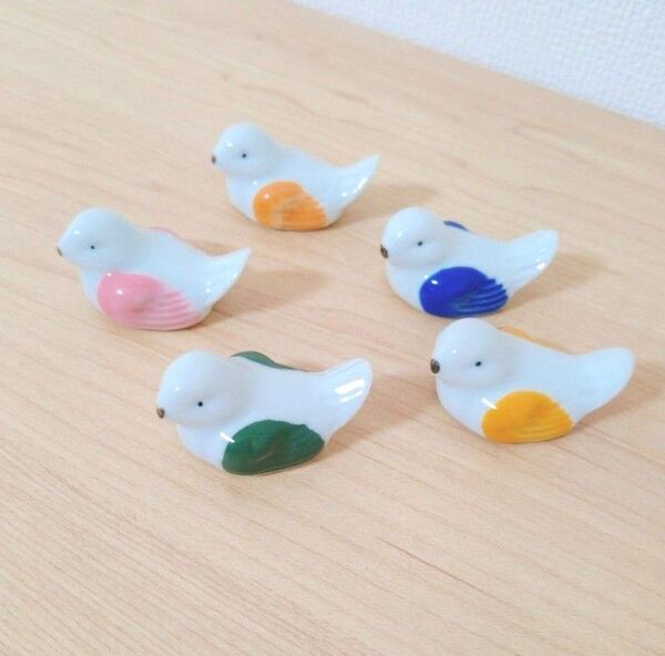 新品 箸置き 鳥 5個 インテリア 箸置き 箸置 置物 陶器