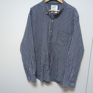 綿100%/ブルー/LL/大きめサイズ/シャツ/カッターシャツ/ネルシャツ/ チェック 古着 ネルシャツ 長袖シャツ