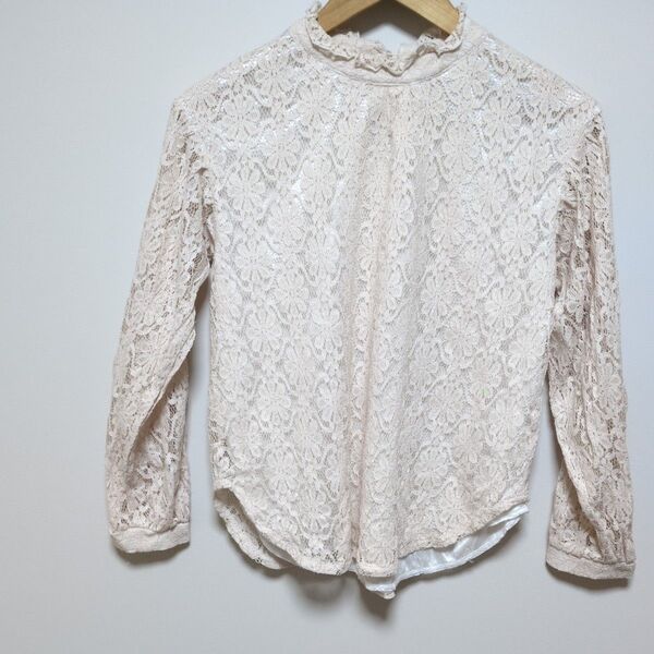 RETROGIRL/Mサイズ/総レース/長袖/ピンク系/トップス ブラウス カットソー シャツ ピンク