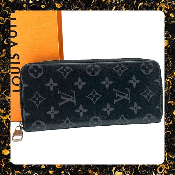 ルイヴィトン LOUIS VUITTON ジッピーウォレット ヴェルティカル 長財布 モノグラム エクリプス M62295 黒