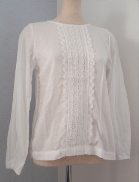 45R/45rpm未使用白のレースブラウスTシャツ2