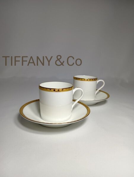 Tiffany&Co. ティファニー ゴールドバンド デミタス カップ ソーサー ゴールドライン コーヒーカップ