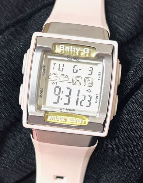 baby-G (bg180) CASIO 稼働品 腕時計 デジタル /シルバー×ピンク
