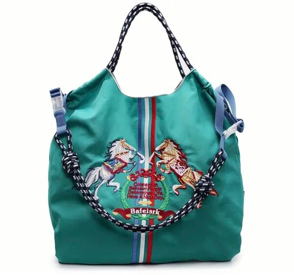 乗馬 馬 馬柄バッグ グリーン Mサイズ 新品