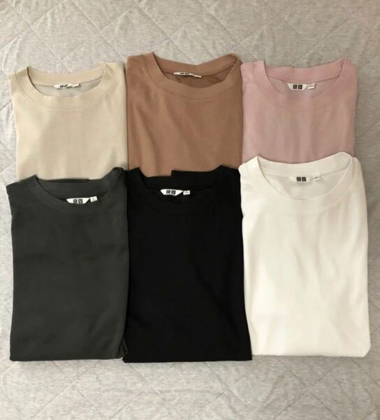 UNIQLO U エアリズムコットンオーバーサイズTシャツ(五分袖) XLサイズ 6色セット