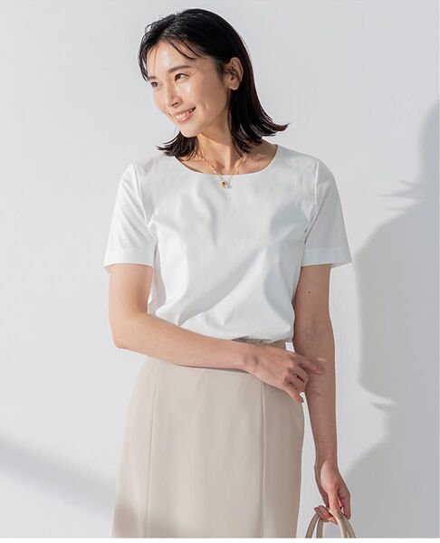 23区【洗える】ダブルスムース スクエアネック カットソー 38