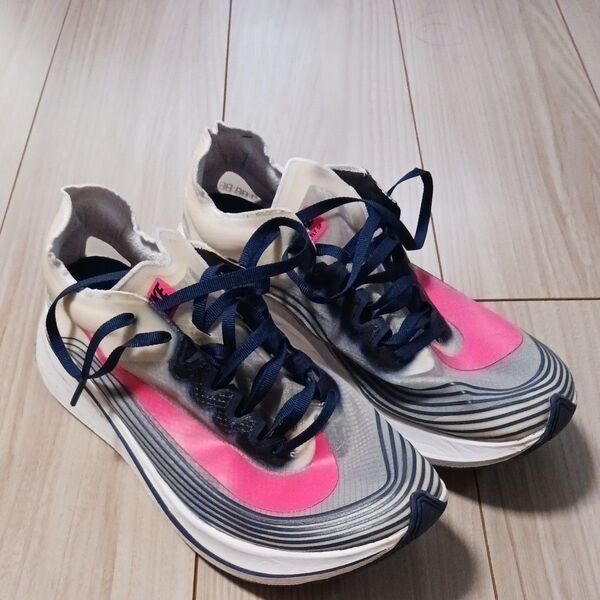 NIKE ZOOM FLY SP 27cm ナイキ ズームフライスペシャル ランニングシューズ 厚底 ホワイト ネイビー ピンク
