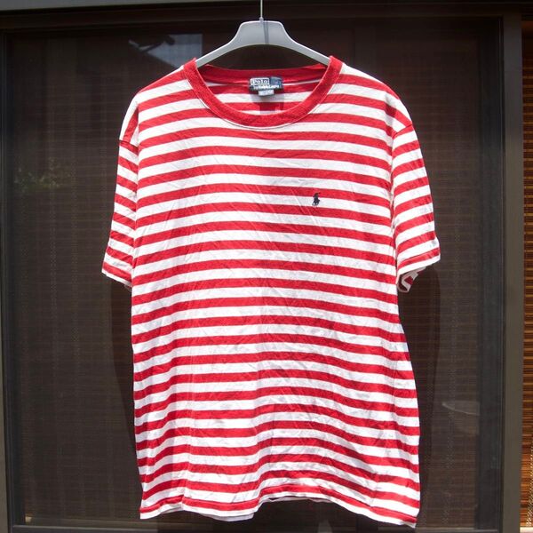 90s Polo Ralph Lauren ボーダーtシャツ レッド×ホワイト