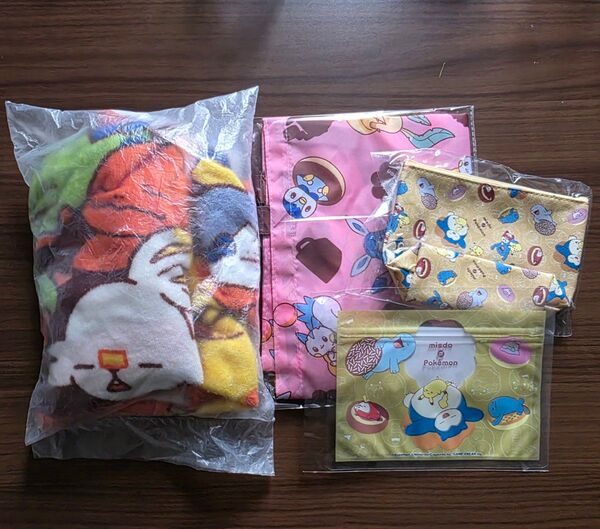 ミスド ポケモン 福袋 エコバッグ ポーチ ブランケット ジッパーバッグセット