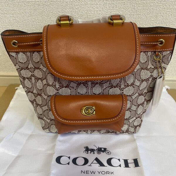 COACH コーチ ミニリュック ブラウン シグネチャー2way ブラウン ベージュ