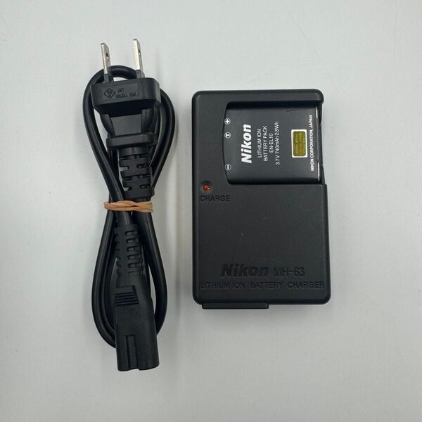 Nikon ニコンMH-63 EN-EL10 純正 バッテリーチャージャー 充電器 バッテリーパック付き A1207