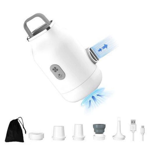 エアーポンプ 電動 空気入れ・抜き 照明ライト付 USB充電式 5種類のノズル付