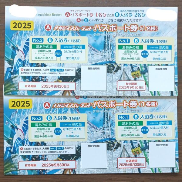 ナガシマスパーランド 湯あみの島 パスポート券 2枚