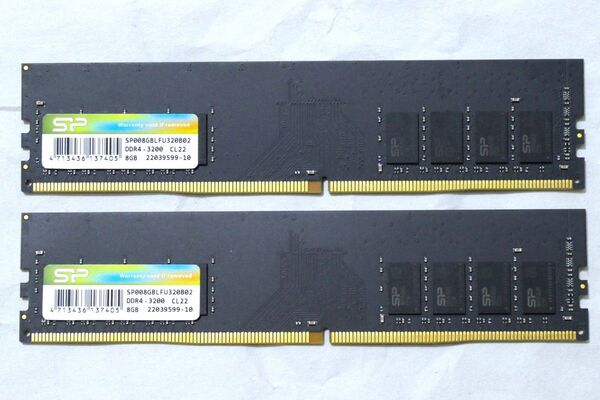 シリコンパワー DDR4-3200 8GB 2本 16GBセット 動作確認済