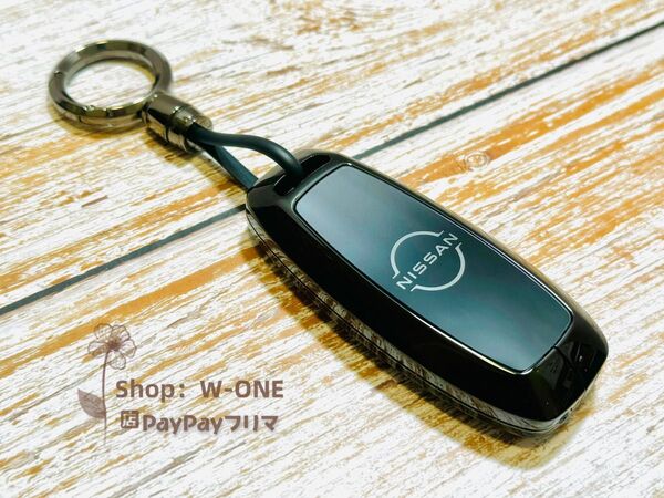 金属感キーケース 新型ニッサン用、セレナC28、新型アリアB6、B9、サクラ、新型エクストレイル、取付簡単 高級感UP