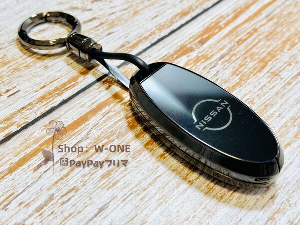 金属感キーケース ニッサン用 セレナ 、ノート、スカイライン、エクストレイル、GTR、ジューク、取付簡単 高級感UP