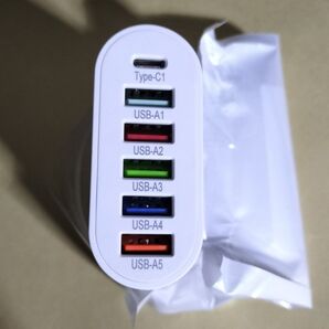 USB充電器 6ポート 65w 急速充電 5USB 1Type-C w