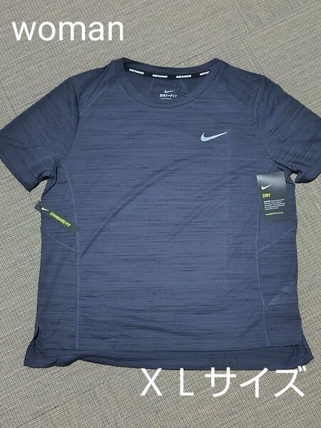 NIKE レディースXL ランニングTシャツ ネイビー新品 未使用
