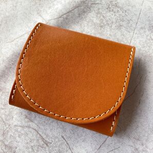 本革 姫路レザー コインケース 小銭入れ 財布 ハンドメイド キャメル