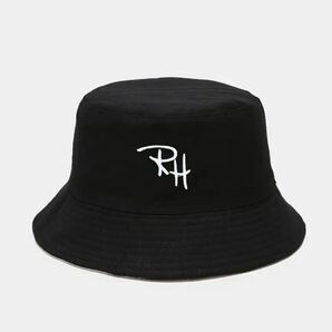 値下げ商品 バケットハット 白黒 RH ロゴ バケハ 刺繍 帽子 キャップ ブラック ホワイト ストリート 男女兼用 ユニセックス