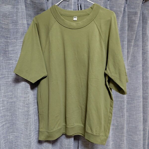 ユニクロ クルーネックTシャツ グリーン系 Sサイズ