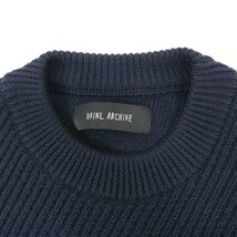 19AW 19FW VAINL ARCHIVE ヴァイナル アーカイブ JEFF’S-KNIT ウール 長袖 ニット NAVY S_画像6