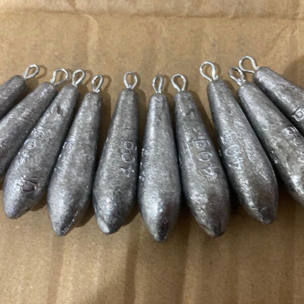 ナス型おもり約11号40g10個入り オモリ 鉛 おもり魚釣り
