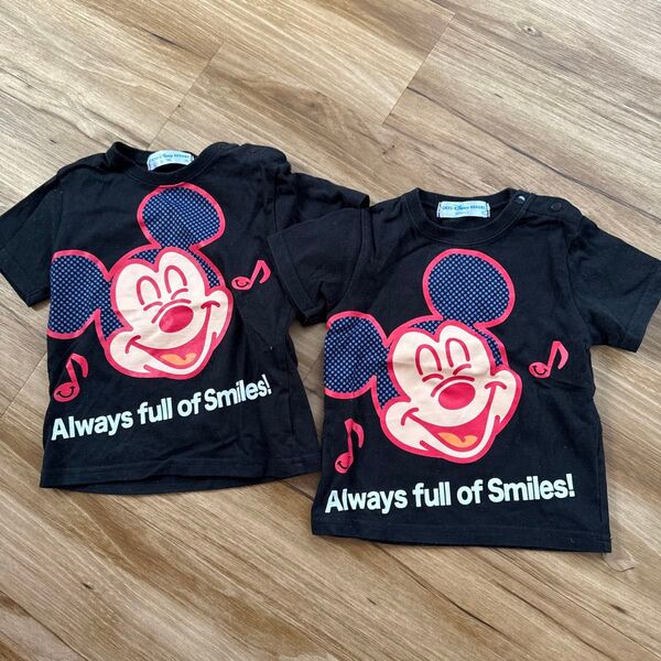 ディズニーランド ミッキーTシャツ ブラック 半袖Tシャツ お揃い