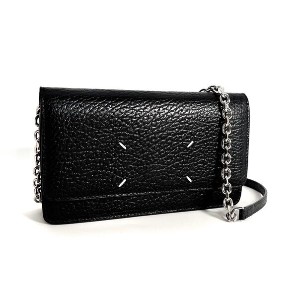 【価格相談可能】美品 Maison Margiela メゾンマルジェラ 4ステッチ レザー チェーンウォレット 黒 ショルダー