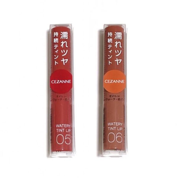 セザンヌ ウォータリーティントリップ 4g (05 プラムレッド)(06 ピンクベージュ)2点セット まとめ売り