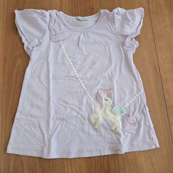 半袖Tシャツ 女の子 Tシャツ カットソー キッズ トップス 子供服 可愛いエニィファム ユニコーン ポシェット風