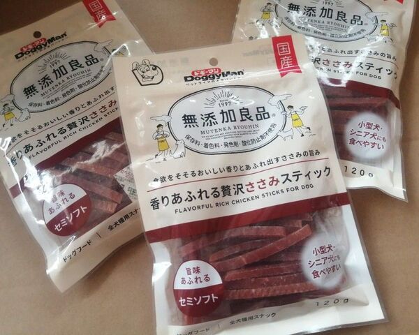 ドギーマン 無添加良品 香りあふれる贅沢ささみスティック 3個