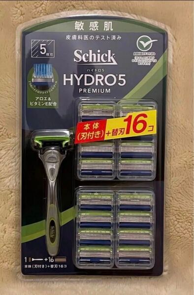 Schick 5枚刃 ハイドロ5 プレミアム 敏感肌用 本体+替刃16P