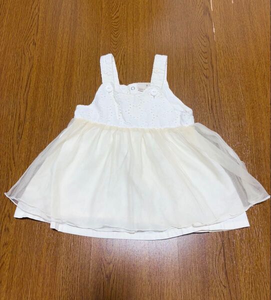 【プティマイン 70cm】ベビーワンピース オフホワイト トップス チュニック