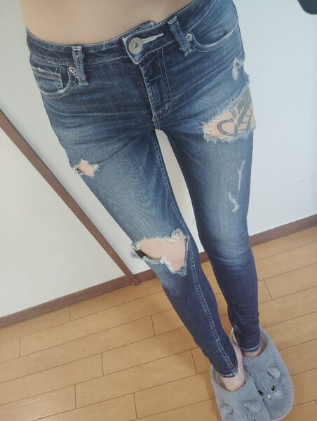 ジェイダ サイドリップドスキニーデニムパンツ