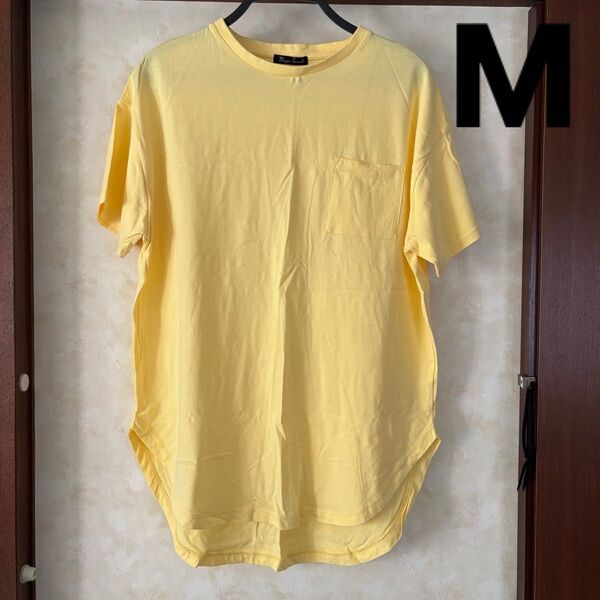 イエロー 半袖チュニック 半袖Tシャツ 無地 黄色 Mサイズ 半袖 Tシャツ 半袖Tシャツ トップス