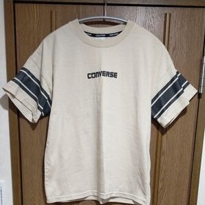 コンバース 半袖Tシャツ150 キッズ ユニセックス ベージュ ワイドシルエット オーバーサイズ