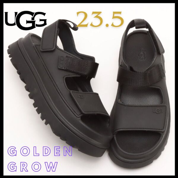 完売モデル【UGG】厚底サンダル 23.5 新品 ブラック