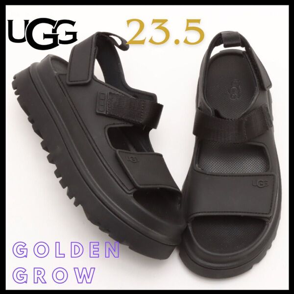 完売モデル【UGG】厚底サンダル 23.5 新品 ブラック