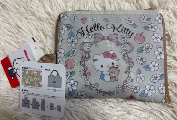 【クーポン有】サンリオ ハローキティ エコバッグ トートバッグ 折りたたみ しまむら HELLO KITTY キティ りんご 花