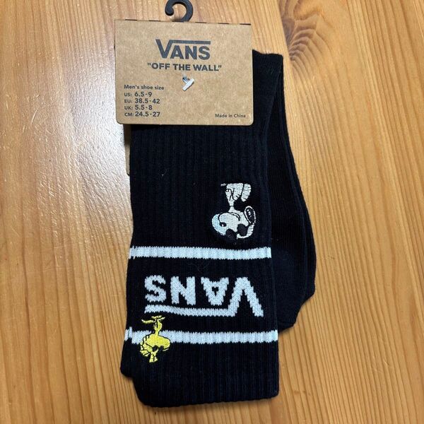 VANS × PEANUTS ソックス メンズ 6.5-9 黒 ブラック 未使用