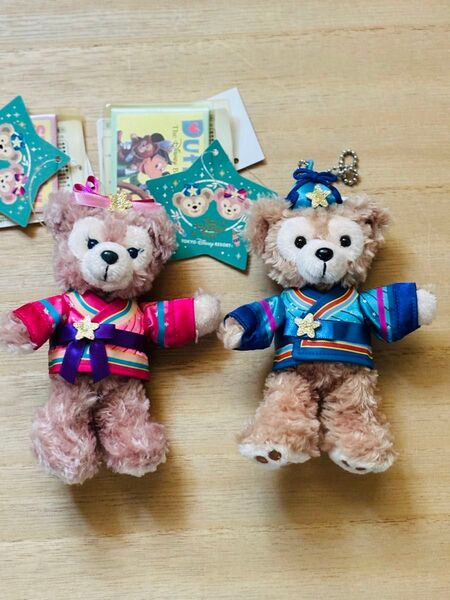 2014 ディズニーシー 七夕 ダッフィ シェリーメイ ぬいぐるみバッジ 2個セット 未使用 TDS ディズニー DISNEY