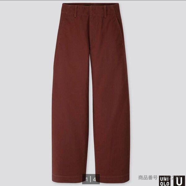 UNIQLOユニクロ ワイドフィットカーブパンツ 64 ダークブラウン ユニクロユー